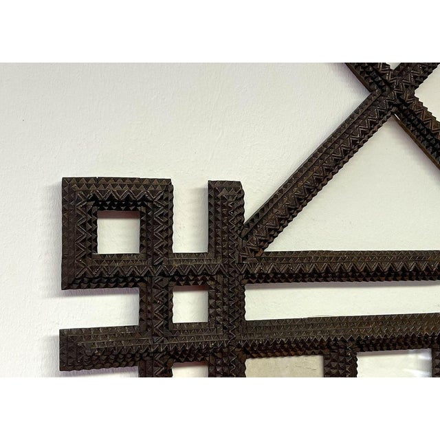 Rustic Handcarved Tramp Art Photo Frame, Austria, 1900s For Sale - Image 3 of 15