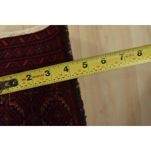 Baloch Rug 3’7” X 6’5” Blue Wool Vintage Tribal Hand-Knottted Carpet For Sale - Image 10 of 12