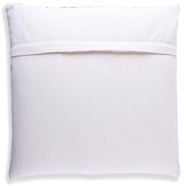 Textile Luxury Ivory Pebble Genuine Cowhide Pillow 18x18 | Handmade Designer Leather Cushion For Sale - Image 7 of 7