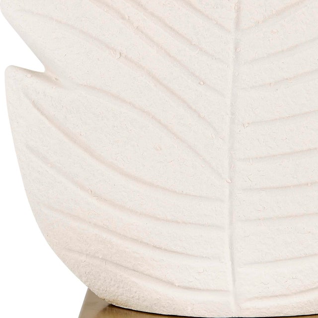 White Palm Leaf White Table Lamp For Sale - Image 8 of 8