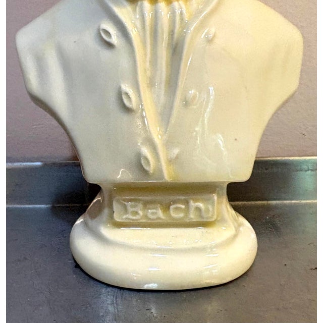 Cream Ceramic Bach Bust For Sale - Image 4 of 5