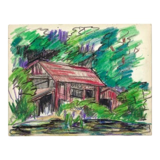 1940s Grace Spongberg Ox Bow School of Art Saugatuck Michigan Drawing For Sale