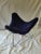 Blue 1970s Vintage Bauhaus Butterfly Chair Footrest With Blue Faux Fur Cover For Sale - Image 8 of 8
