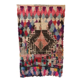 1980s Moroccan Vintage Azilal Rug - 4'4" X 6'11" Ft For Sale