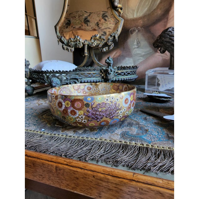 Ceramic 1930s Satsuma Thousand Flowers Bowl For Sale - Image 7 of 13