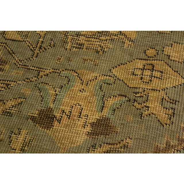 Art Deco 1980s Shabby Chic 1990s Vintage Distressed Gray & Tan Wool Rug- 7'10 X 10'7 For Sale - Image 3 of 8