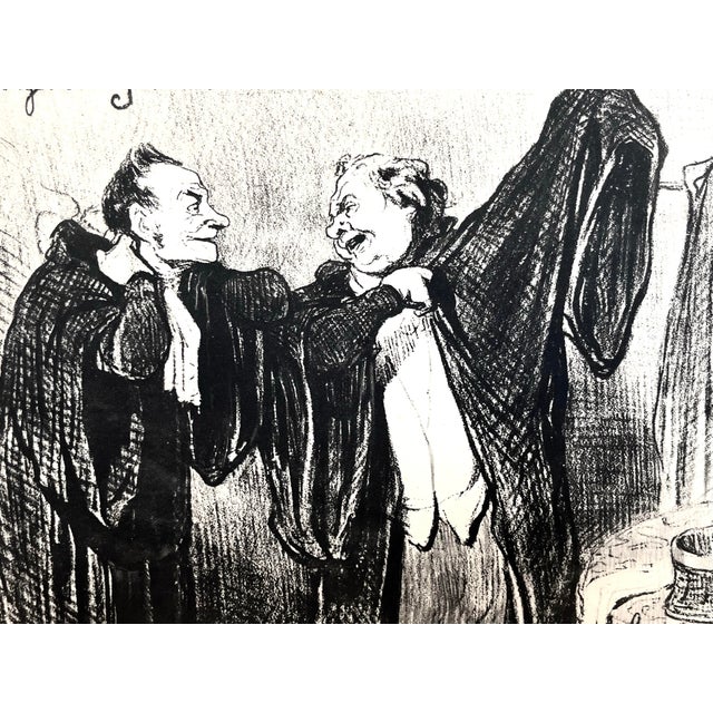 Figurative Antique Honoré Daumier Signed Limited Edition Lithograph "Le Gens De Justice" For Sale - Image 3 of 6