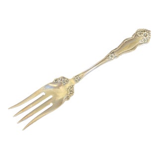 Wm Rogers & Son Arbutus Silverplate 1908 Cold Meat Serving Fork For Sale