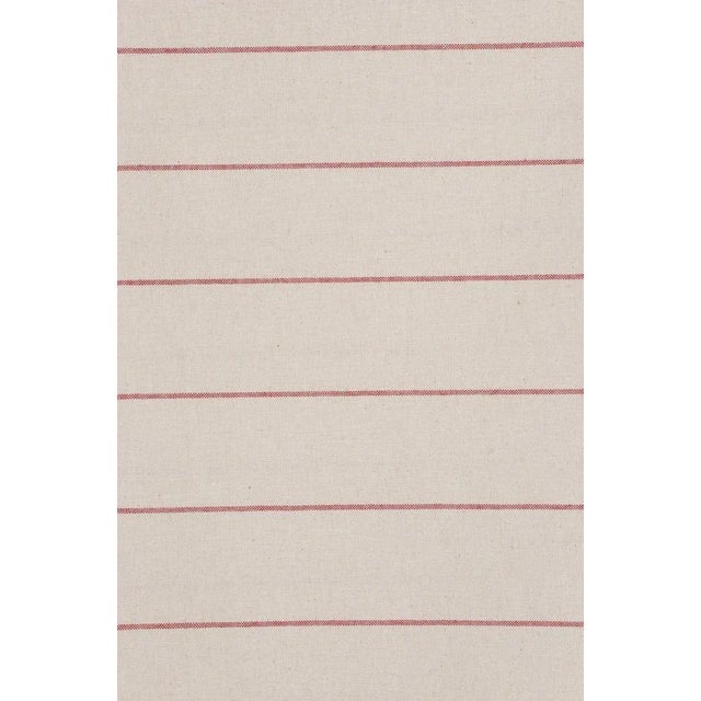 Cadiz Stripe Red Double Width Fabric - Sample For Sale