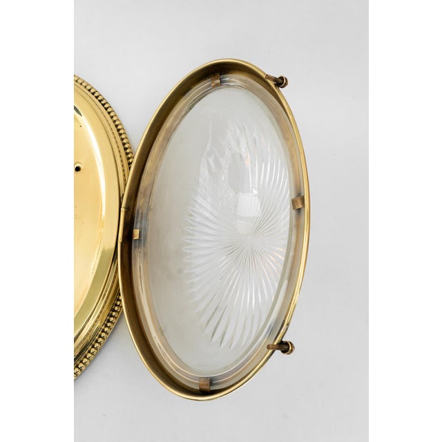 Art Deco Oval Wall Lamp with Cut Glass, Vienna, Austria, 1920s For Sale - Image 15 of 18