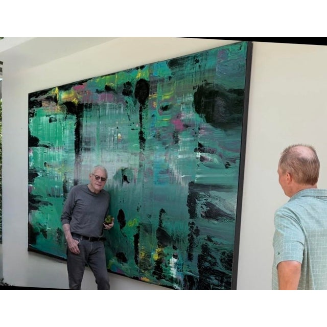 Green Monumental Abstract Painting in Green by Paulden – 8 Ft. High X 10 Ft. Wide For Sale - Image 8 of 9