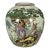 Vintage Chinese Celadon Famille Rose "Crane & Pine" Jar With Marchant London Label For Sale