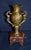 Antique French Rococo Metal Urn Vase Marble Base Mantle Garniture 19th C For Sale - Image 10 of 17