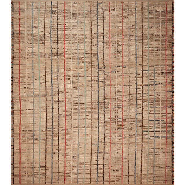 Phenomenal Artful Modern "Desert Frequency" Striped Pattern Rug, Country of origin: Central Asia, Circa date: Modern