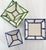 2020s Fret Rim Tray — Italian Hand-Painted Ceramic, Bamboo Motif, Navy For Sale - Image 5 of 5