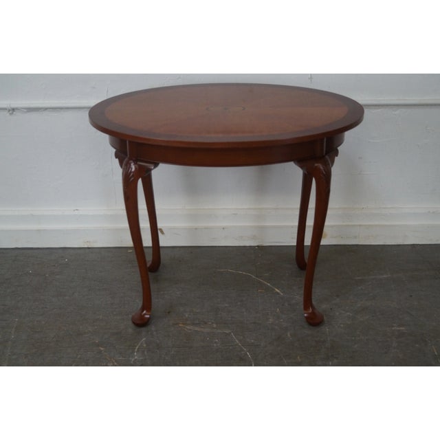 Brown Alvin Rothenberger Mahogany Inlaid Oval Side Table For Sale - Image 8 of 10