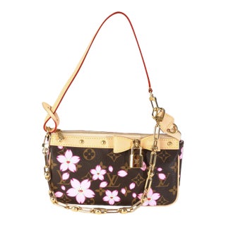 x TM Sakura Brown Monogram Canvas Pochette Accessoires For Sale