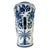 Late 20th Century Tall Blue and White Chinoiserie Palm Tree Scalloped Vase For Sale - Image 4 of 8