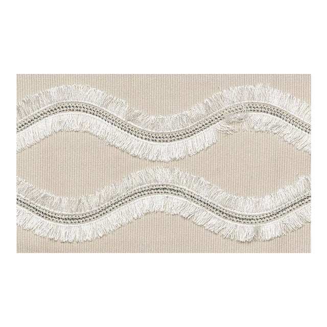 Schumacher Ogee Embroidered Tape in Neutral For Sale