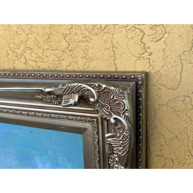 Rustic European Late 20th Century Large Signed Landscape Painting With Poppy Fields For Sale - Image 3 of 7