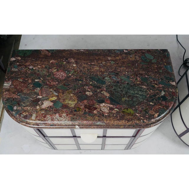 Late 20th Century Pair of Art Deco Revival Stone Top Nightstands From the Glorya Kaufman Collection, Attributed For Sale - Image 4 of 9