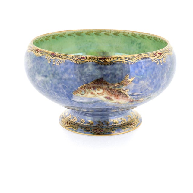 A fine antique English lustreware porcelain bowl. By Wedgwood. Pattern no. Z4920. Designed by Daisy Makeig-Jones. With a...