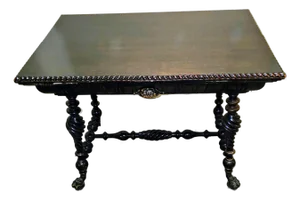 Carved Gothic Merklen Brothers Library Desk