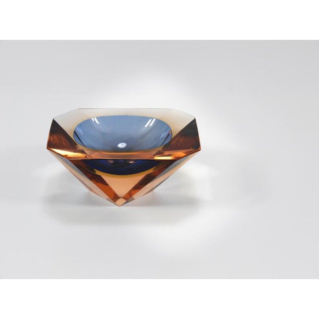 Sommerso Caviar Murano Glass Diamond Bowl by Flavio Poli attributed to Seguso, Italy, 1960s For Sale - Image 18 of 18