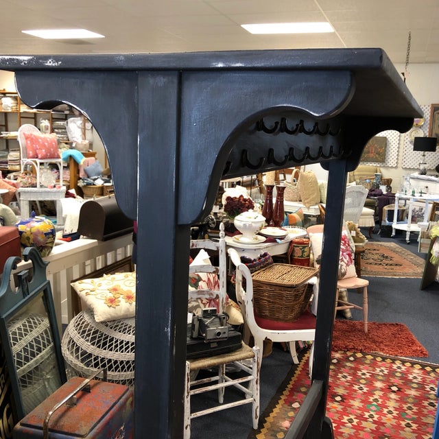 Vintage Black Wooden Schoolhouse Coat Rack For Sale - Image 6 of 10