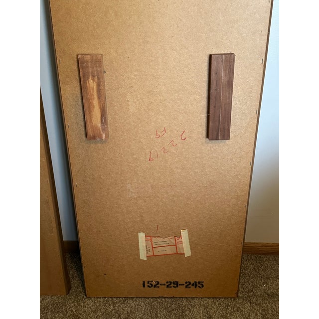 Brown Pair of Vintage Bassett Furniture Staunton Collection Pecan Dresser Mirrors For Sale - Image 8 of 9