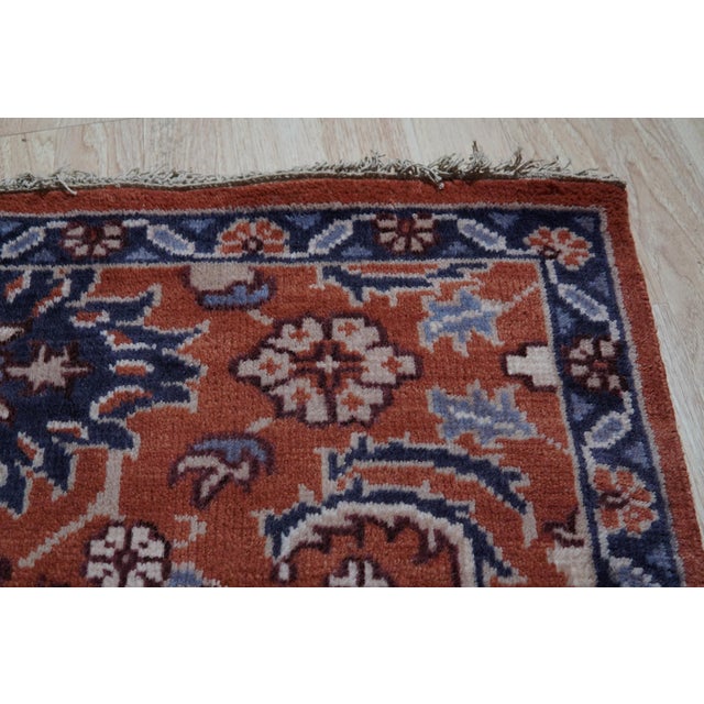 10x14 Lush Rustic Coral Traditional Geometric Hand Knotted Wool Carpet Rug For Sale In New York - Image 6 of 8