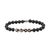 Metal Black & White Tibetan Agate Beaded Bracelet For Sale - Image 7 of 7