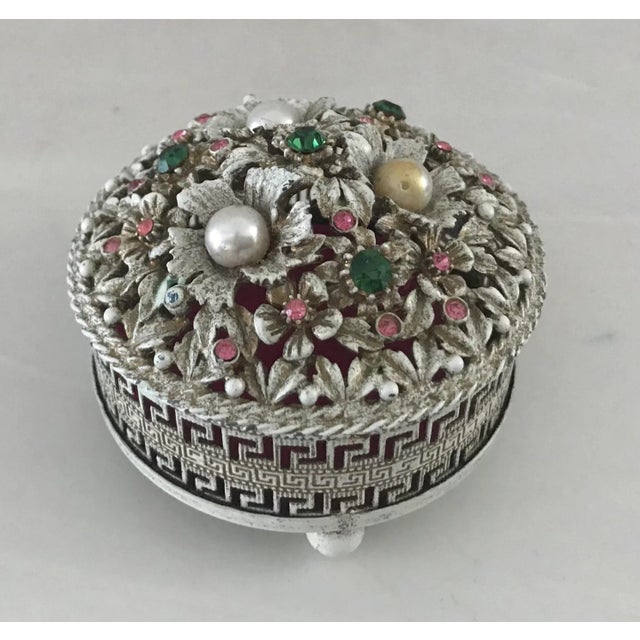 1960s 1960s Hollywood Regency Jeweled 5 Piece Vanity Set For Sale - Image 5 of 10