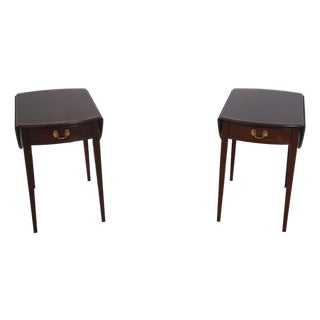 Pair Stickley Dropleaf Mahogany Pembroke Tables For Sale