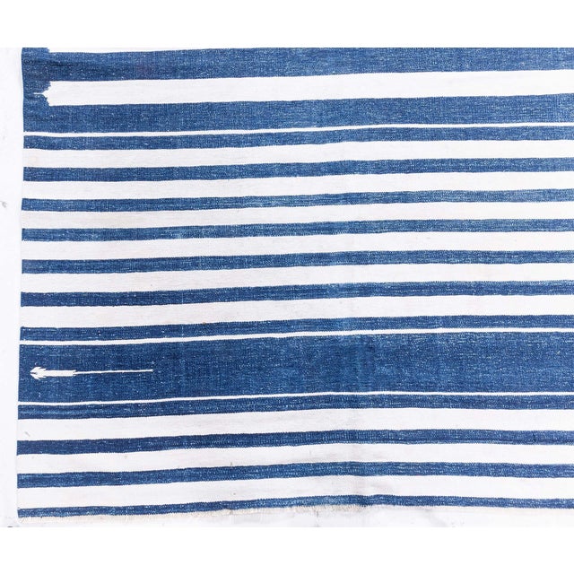 Vintage Indian Dhurrie Rug Doris Leslie Blau Size: 8'0" × 7'0" (243 × 213 cm) This striking vintage Indian Dhurrie rug,...