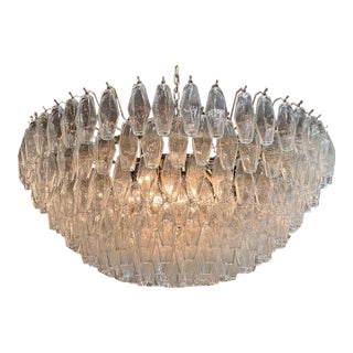 Large Scale Modern Poliheder Murano Chandelier For Sale