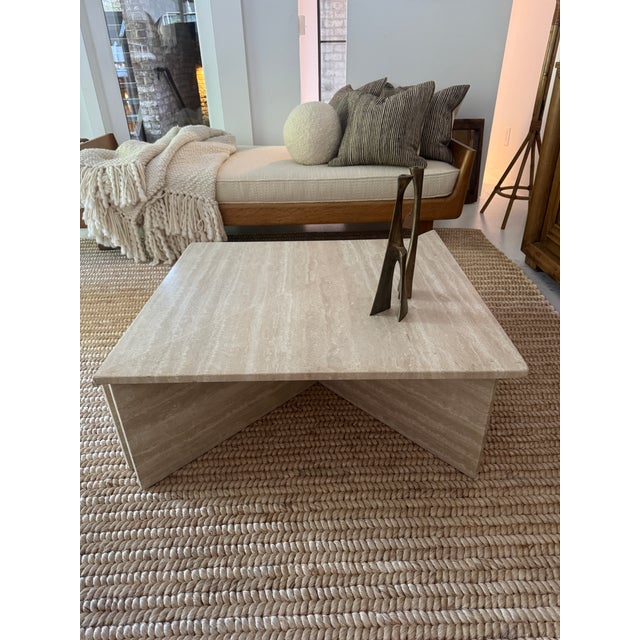 Two Piece Triangular Travertine Coffee Tables, 1970s, France For Sale In New York - Image 6 of 18