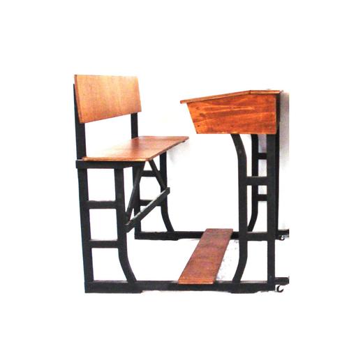 Large Wooden School Desk on Wheels with Desk Flap For Sale - Image 11 of 11