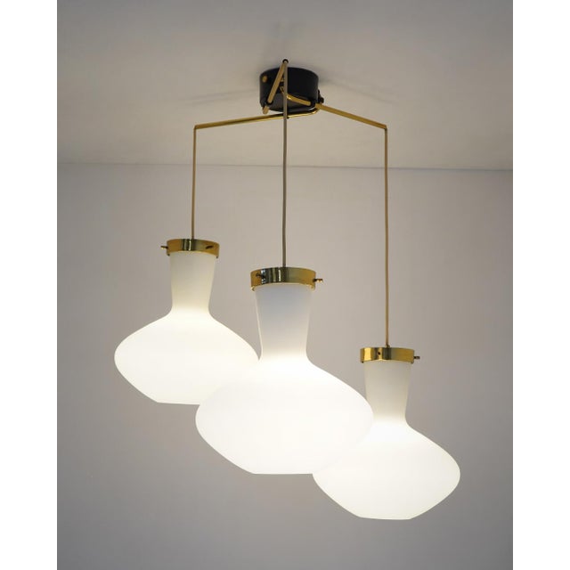 3-Light Pendant from Stilnovo, 1950s For Sale - Image 10 of 15