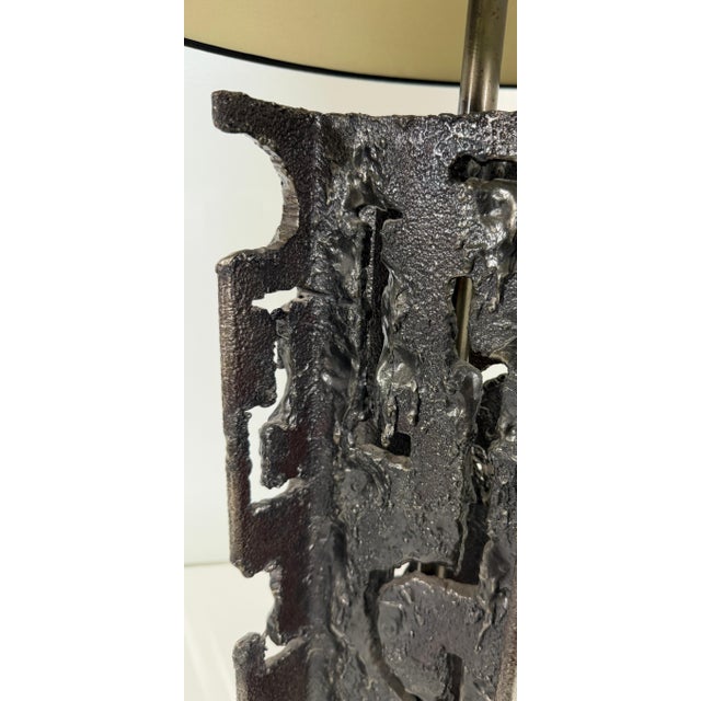 Mid 20th Century Brutalist Welded Steel Table Lamp in the Manner of Paul Evans For Sale - Image 10 of 16
