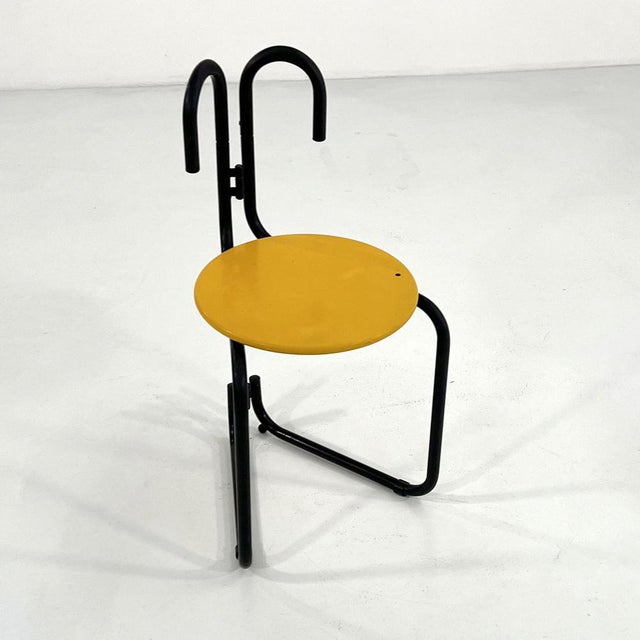 Black Black & Yellow Binda Chair by Luca Leonori & Stefano Stefani for Pallucco, 1980s For Sale - Image 8 of 9