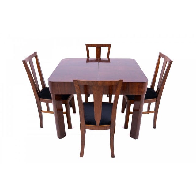 Art Deco Rectangular Table and Chairs, 1930s, Set of 5 For Sale - Image 15 of 18