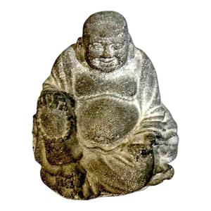 Early 20th Century Chinese Carved Lava Volcanic Stone Laughing Happy Buddha Statue