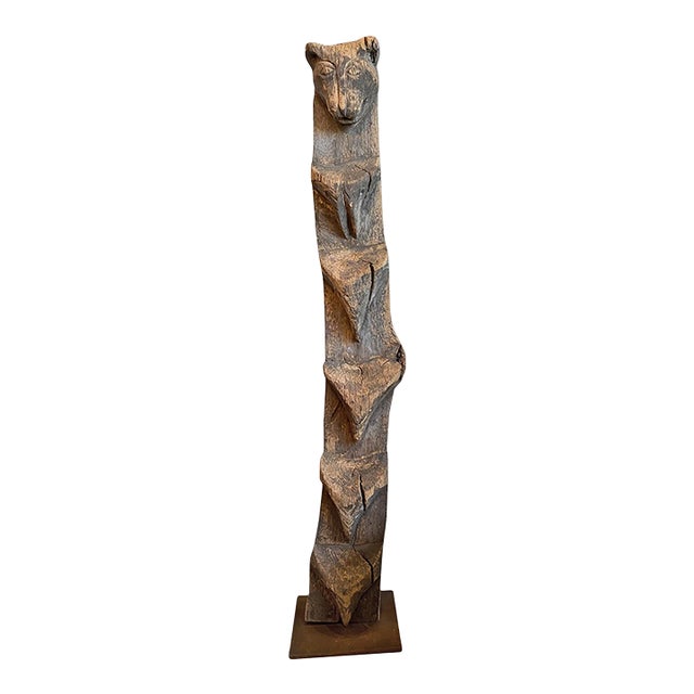 Antique Naga Puma Indian Ladder House Post Sculpture For Sale