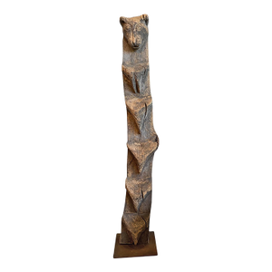 Antique Naga Puma Indian Ladder House Post Sculpture