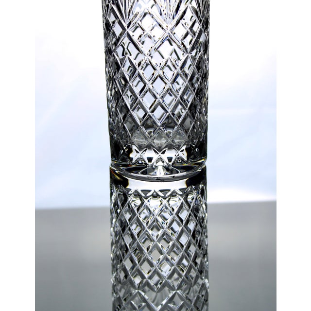 Vintage Lead Crystal Diamond Cut Glass High Ball Long Drink Cocktail