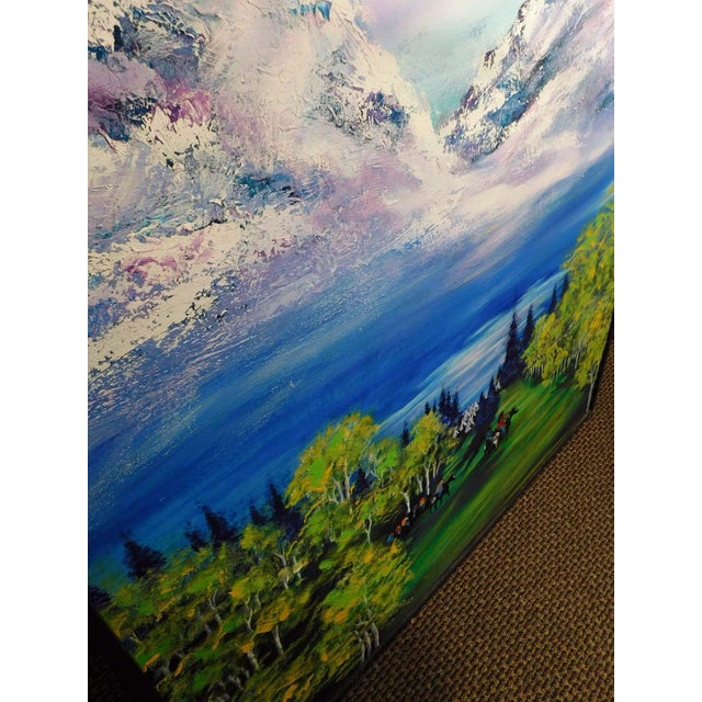 Mint William Craig Harris "Untitled" Original Oil Canvas Earl Biss Style Hand Signed For Sale - Image 8 of 11