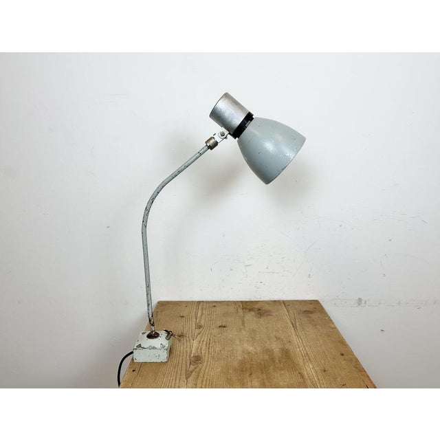 Industrial Grey Table Lamp from Elektrosvit, 1970s For Sale - Image 17 of 18