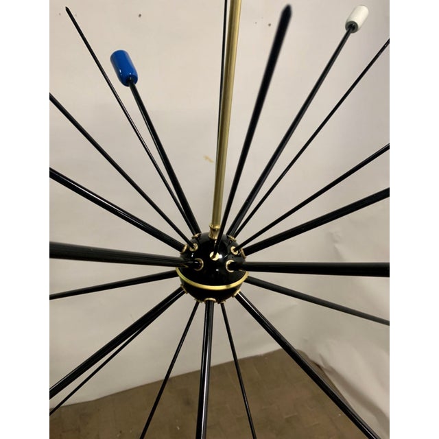 Metal Vintage Black Sputnik Hanging Lamp, 1949 For Sale - Image 7 of 7