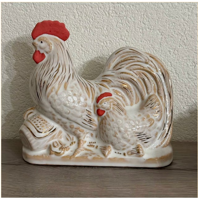 Sculpture Materials Hagi Ware Rooster and Hen Ornament by Tenryū For Sale - Image 7 of 7